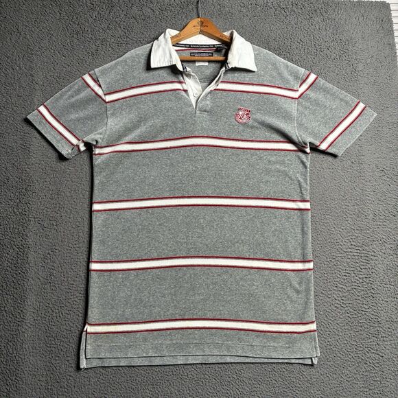 VTG Enyce Velour Polo Shirt 90s Y2K Striped Embroidered Logo XL Men's Hip Hop - Picture 1 of 15
